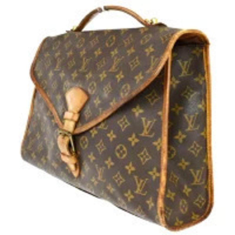 Louis Vuitton Beverly Monogram Handbag Leather Brown
